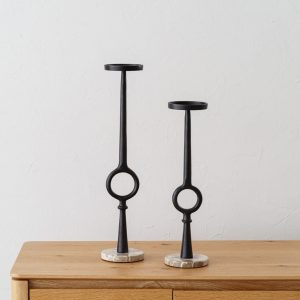SET 2 CANDELABROS. ACABADO BRONZE MARMOL