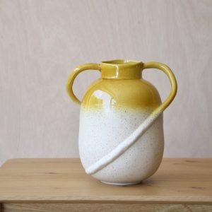 JARRÓN CERÁMICA CASTRO. MOSTAZA